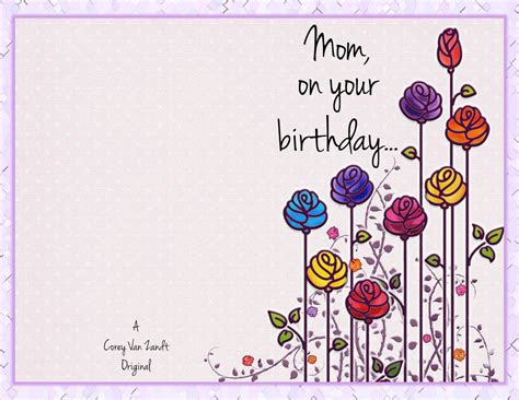 printable birthday cards  mom