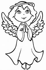 Angel Coloring Christmas Pages sketch template