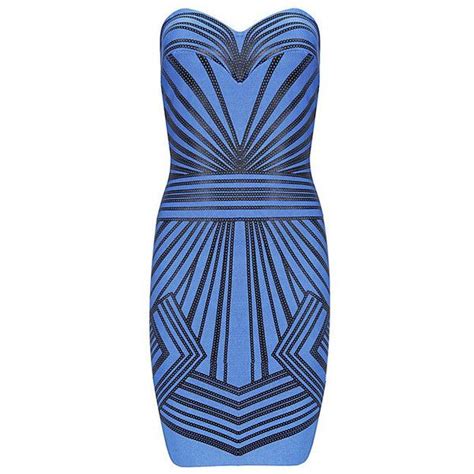 honey couture blue lines strapless bandage dress 3 810 uah liked on