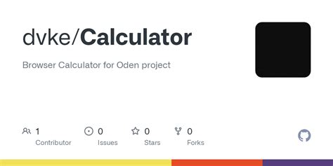 github dvkecalculator browser calculator  oden project
