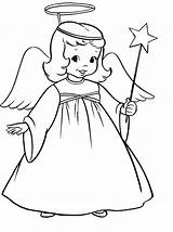 Coloring Angels Angel Christmas Pages Printable Drawing Print Line Color Simple Drawings Clipart Kids Easy Outline Printables Clip Sheets Templates sketch template