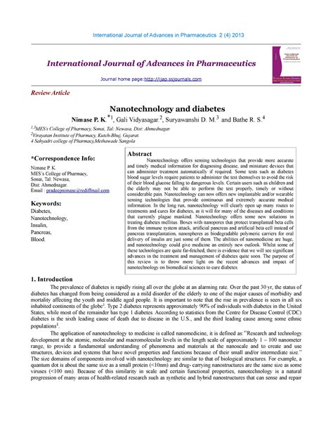 week  assign nanotechnology  diabetes international journal