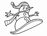 Snowman Snowboard Coloring Descent Colorear Para Nieve Coloringcrew Dibujo Muneco Tabla sketch template
