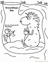Groundhog Coloring Pages Underground Printable Happy Worksheet Worksheets Ground School Hog Drinking Mouse Chocolate Hot House Sheet Kids Animals Endorsed sketch template