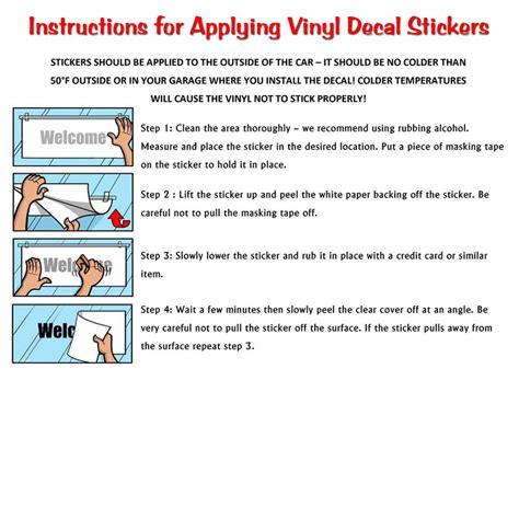 printable instructions  applying vinyl decals printable word searches