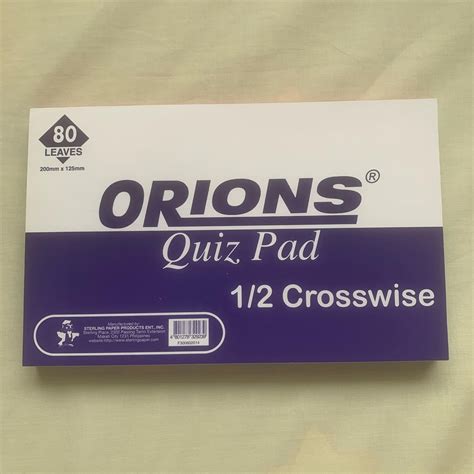 orions   crosswise quiz pad paper shopee philippines