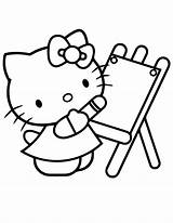 Kitty Hello Drawing Coloring Pages Printable Print Color Clipart Cartoon Popular Getdrawings Library Prints Coloringhome sketch template