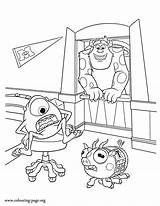Coloring University Monsters Pages Sulley Mike Colouring Room Barges Fun Into Coloriage Characters Kids sketch template