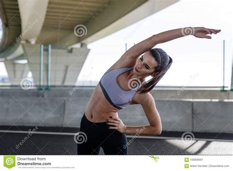 Caucasian Fitness Model Stretching Body Stock Image Image Of Model