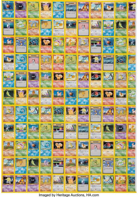 pokemon base set unlimited chinese uncut proof sheets group   lot  heritage auctions