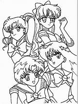 Sailor Coloring Moon Pages Color Kids Printable Anime Scouts Mercury Sheets Mars Senshi Inner Group Book Manga Popular Wallpaper Books sketch template