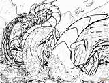 Kaiju Coloring Pages Collide Worlds When Apocalypse Printable Supercoloring sketch template