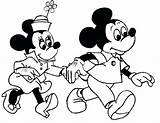Mickey Minnie Mouse Pages Kissing Coloring Getcolorings Color sketch template