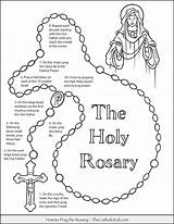 Rosary Coloring Pray Mary Pages Worksheets Lady Printable Kids Catholic Beads Color Drawing Print Guadalupe Mother Thecatholickid Bead Holy Prayers sketch template
