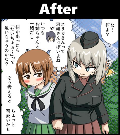 nishizumi miho itsumi erika and kawashima momo girls und panzer