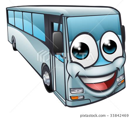 coach bus cartoon character mascot  pixta