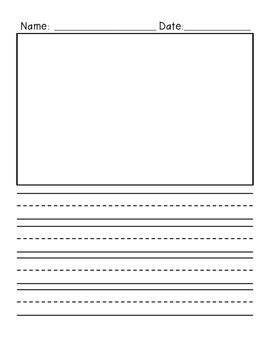 primary writing paper vertical  illustration box  lines