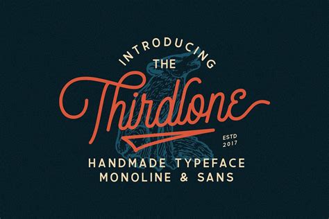 thirdlone font duo nature wildlife adventure monoline script sans vintage retro rustic