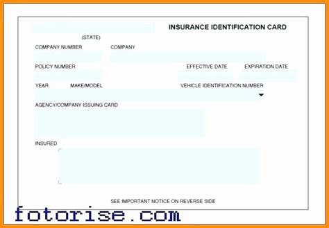 fillable auto insurance id card texas cards blog