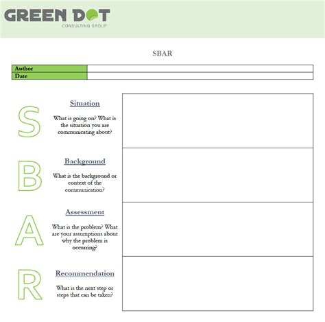 printable word sbar template