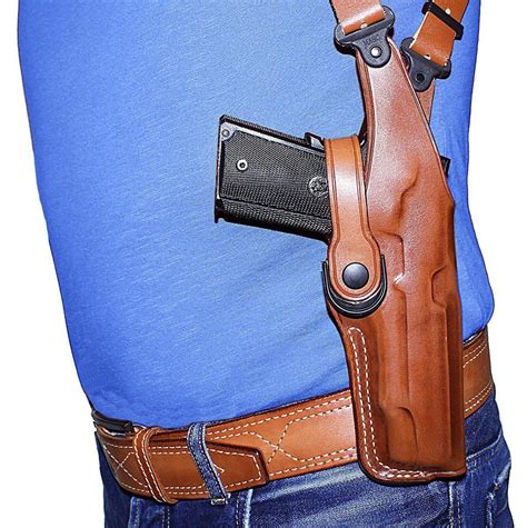 leather vertical shoulder holster  fnx  tactical threaded barrel holsters