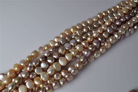 natural colour freshwater  mm baroque pearls precious stones