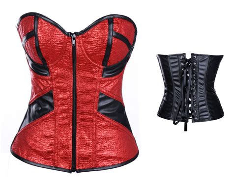 plus size sexy slimming corset red leather corset in bustiers and corsets