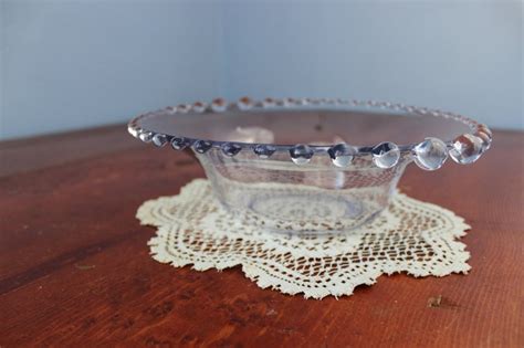 Antique Candlewick Salad Bowl Imperical Clear Glass Serving Etsy