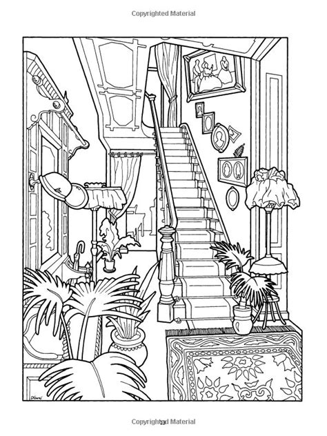victorian house coloring book color  pinterest