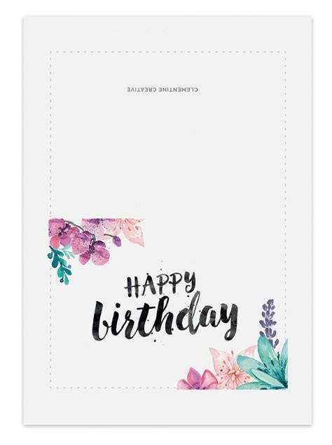 printable birthday cards  color printableecom foldable