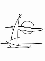 Vela Colorare Voilier Barca Disegno Coloriage Disegnare Dinghy sketch template