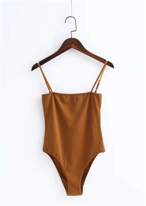 Square Fit Bodysuit Brown Brown Bodysuit Bodysuit Pool Fashion
