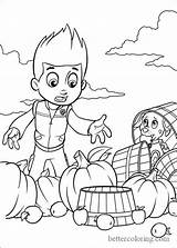 Coloring Paw Patrol Thanksgiving Pages Harvest Print sketch template