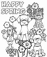 Coloring Spring Pages Happy Printable Print April First Kids Sheets Color Preschoolers Simple Colouring Coloring4free Adults Disney Older Students Popular sketch template