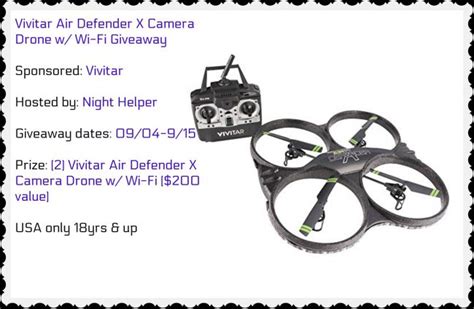 vivitar air defender  camera drone  wi fi giveaway  winners