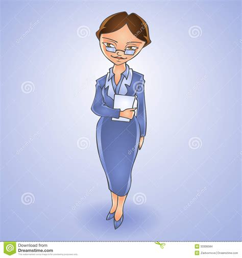 Cartoon Business Woman Vector Stock Vector Illustration