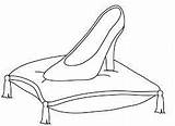 Cinderella Slipper Glass Coloring Template Crafts Shoes Pages Google Search Party Shoe Princess Da Drawing Silhouette Slippers Salvato Templates Activity sketch template