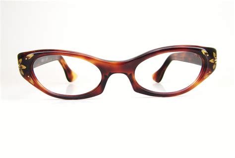 vintage 1950s cat eye glasses eyeglasses frame nos tortoise