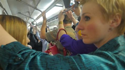 Istanbul Turkey 2012 A Crowded Subway Or Tram With