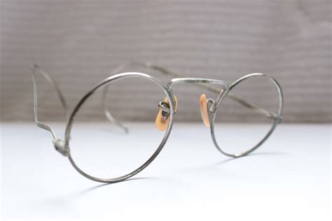 30s round glasses 1920 s eyeglasses silver wire rim art deco unisex 40