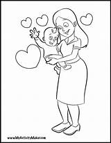 Coloring Pages Mother Happy Mothers Colouring Popular Coloringhome Choose Board Comments sketch template