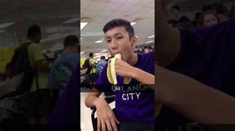 asian man deep throats banana youtube