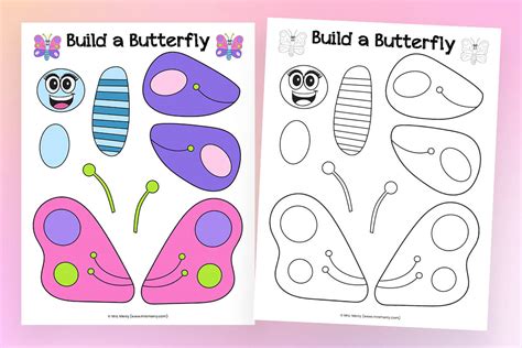 butterfly printable activity  kids  merry