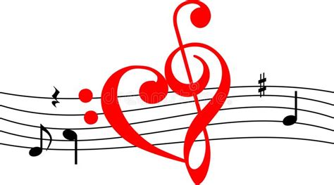 Love Music Icon Shape Like Heart Stock Vector