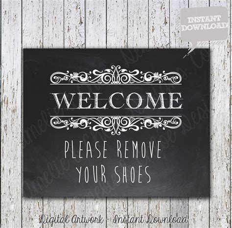 remove  shoes sign printable shoes