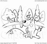 Dog Wagging Tail Clipart Cartoon His Buried Proudly Bones Cory Thoman Outlined Coloring Vector Regarding Notes sketch template