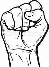 Fist Hand Vector Power Clenched Symbol sketch template