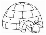 Coloring Penguin Iglo Pages Igloo Winter His Printable Season Lovely Buildings Architecture Color Template Cliparts Cute Little Blue Drawing Clipart sketch template