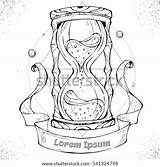 Hourglass Tattoo Drawing Drawn Romantic Vector Hand Shutterstock Stock Preview Pic sketch template