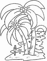 Coloring Tree Palm Pages Trees Printable Colouring sketch template